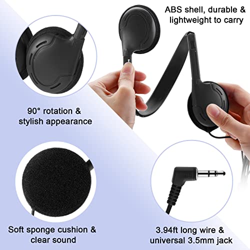Yunsailing 30 Pack Class Set Headphones for Kids Students Bulk Classroom Headsets Adjustable School Earphones On Ear with 3.5mm Jack for Youth Adults, Teacher Must Have Supplies (Black) - Image 3