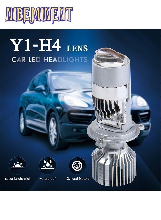 NIBEMINENT Y1 H4 LED Headlight Bulbs with Projector Lens, 2-Pack Hi/Lo Beam 12V/24V 6000K Cool White, 3800LM 36W Super Bright LED Headlights for Cars, Motorcycles & Trucks - Image 2