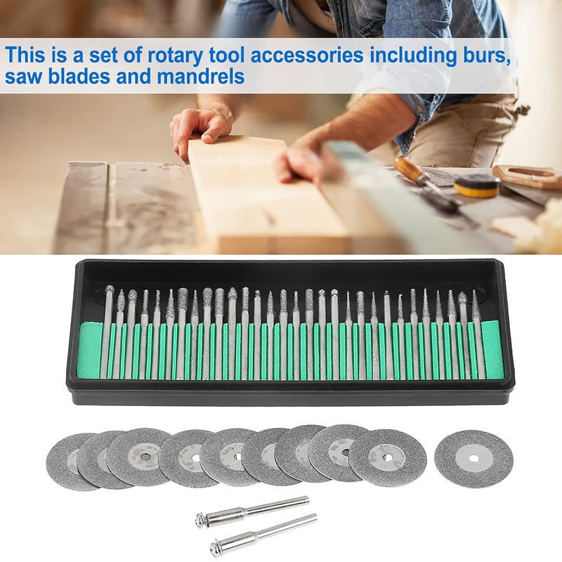 30Pcs Cutting Wheels Set with 10 Saw Blades and 2 Mandrels for Metal Wood Ceramic DIY - Image 4