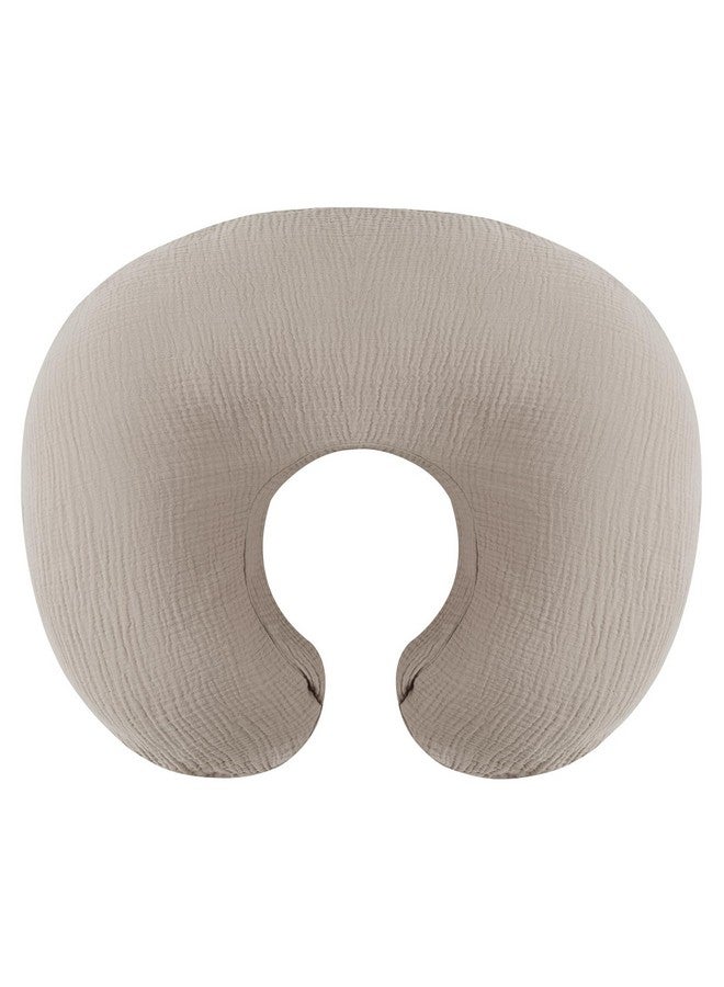 Onacosht Muslin Nursing Pillow Cover Soft 100% Cotton Feeding Pillow Slipcover Fits Standard Infant Nursing Pillow for Baby Boy and Girl, Fog - Image 1