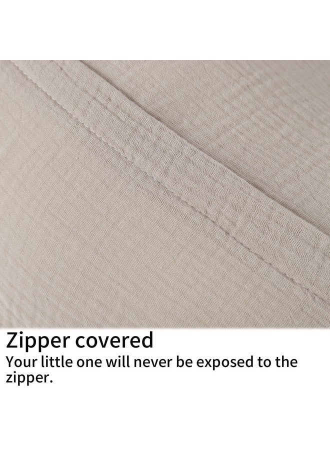 Onacosht Muslin Nursing Pillow Cover Soft 100% Cotton Feeding Pillow Slipcover Fits Standard Infant Nursing Pillow for Baby Boy and Girl, Fog - Image 4
