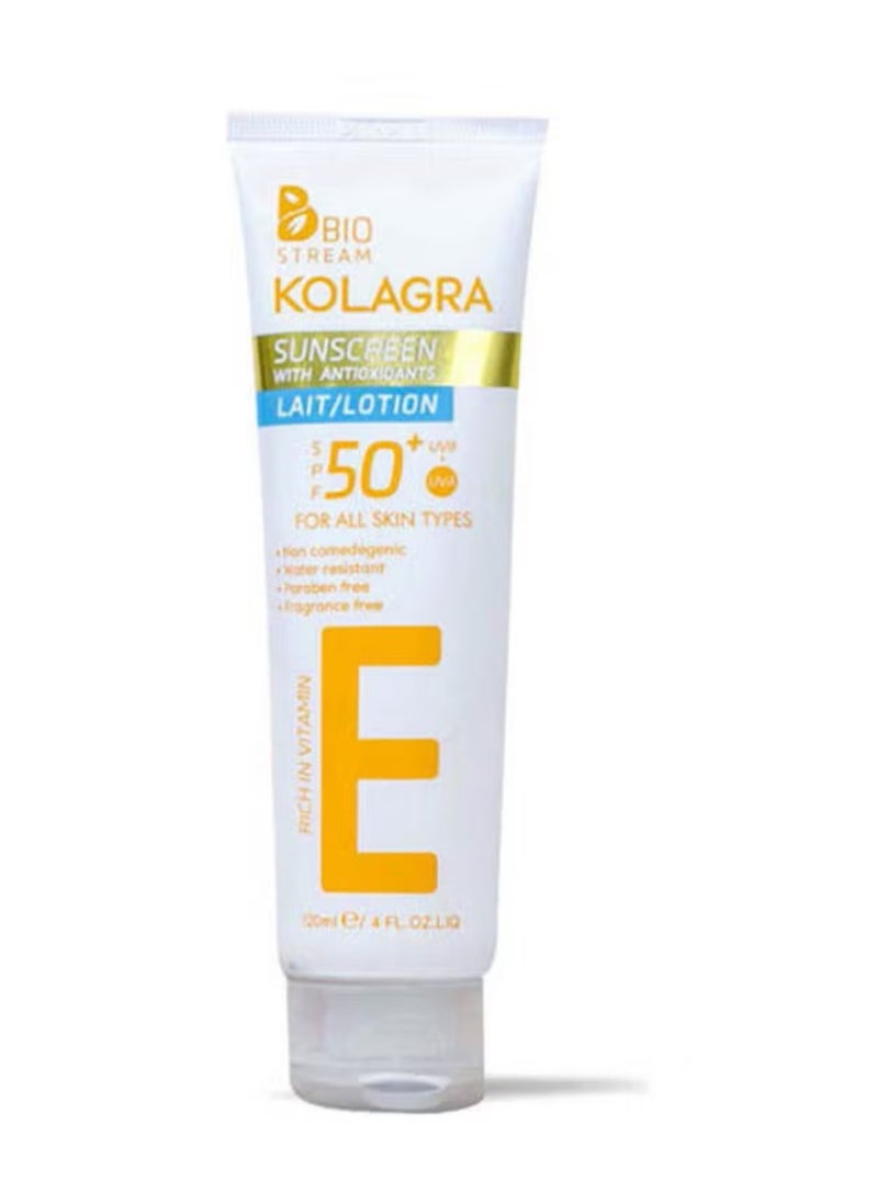 KOLAGRA - Kolagra Sun Lotion Spf50+ White 120ml(Packaging May Vary ) - Image 1