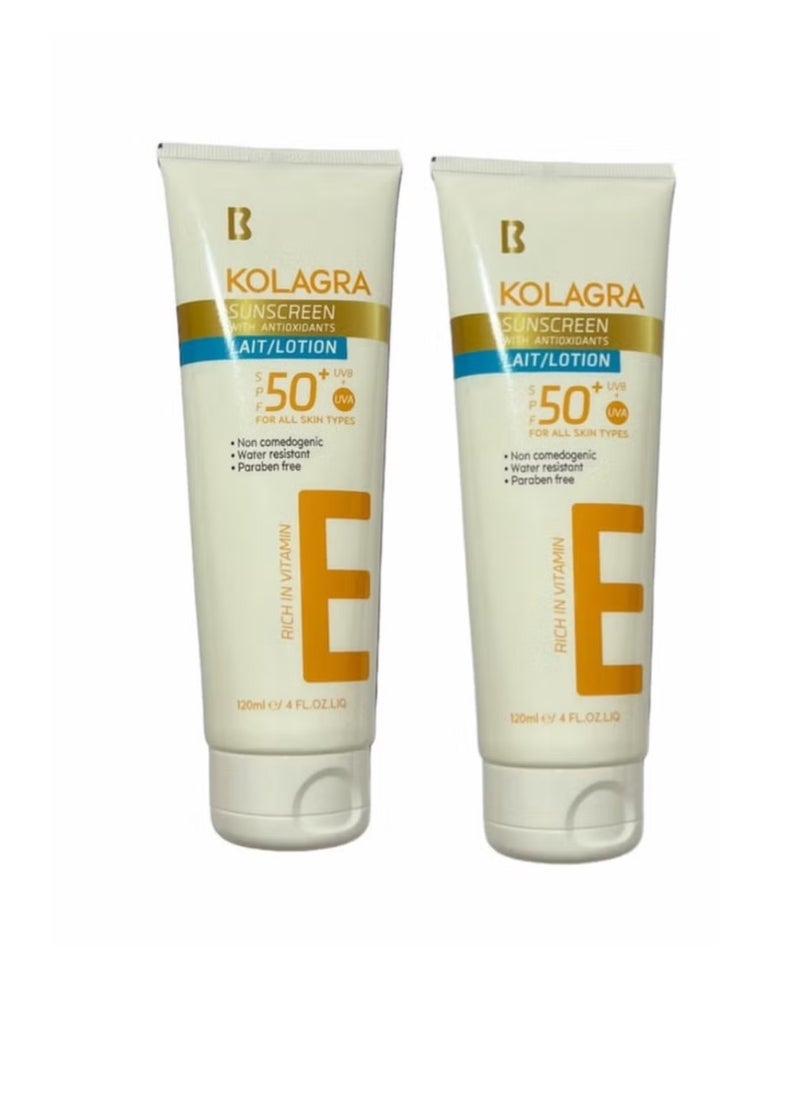 KOLAGRA - Kolagra Sun Lotion Spf50+ White 120ml(Packaging May Vary ) - Image 1