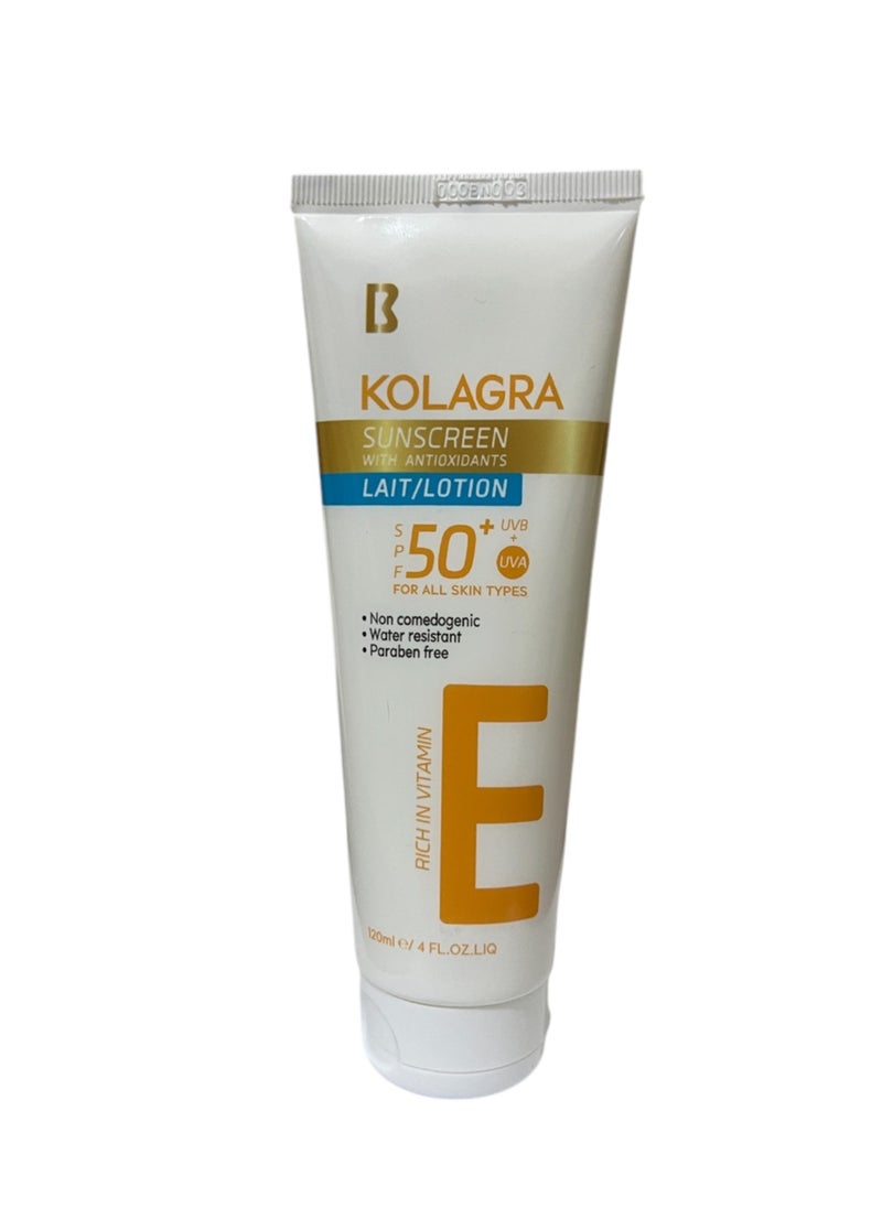 KOLAGRA - Kolagra Sun Lotion Spf50+ White 120ml(Packaging May Vary ) - Image 1