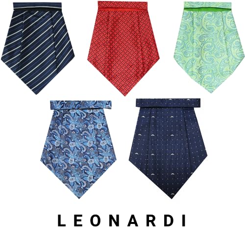 LEONARDI Mens Printed Black Cravat | Satin | Silk | polyester | pack of 1 | 12 x 9 inches | tweed fabric | Superior finishing | Packaging – White box | - Image 4