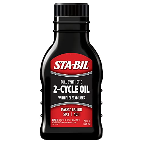 STA-BIL Full Synthetic 2-Cycle Oil - With Fuel Stabilizer For Up To 12 Months Protection - 1 Gallon Multi-Mix - 50:1/40:1 Mix Ratios - Low Smoke Formula, 2.6 fl. oz. (22403) - Image 1