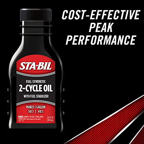 STA-BIL Full Synthetic 2-Cycle Oil - With Fuel Stabilizer For Up To 12 Months Protection - 1 Gallon Multi-Mix - 50:1/40:1 Mix Ratios - Low Smoke Formula, 2.6 fl. oz. (22403) - Image 5