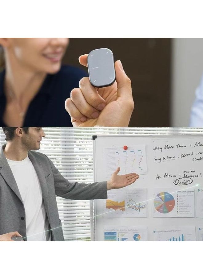 Cheerdots Split Air Mouse AI Intelligent Voice Speech Wireless Bluetooth Laser Pointer Recording Translation-Color:Silver Recording Version (remote Control + Touchpad + Laser Pointer + Recording)