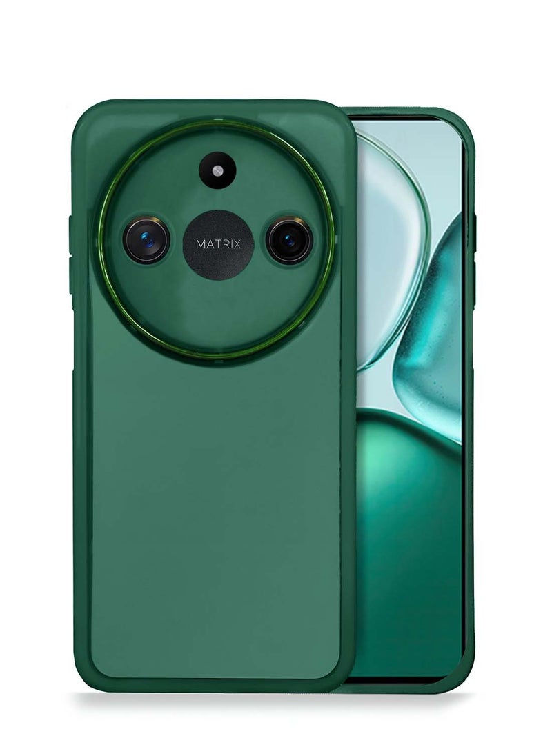 Wtech Honor X9c Smart 5G 2024 Soft Transparent TPU Silicone Ultra Thin Phone Stylish Electroplated Camera Border Back Case Cover - Dark Green  - Image 1