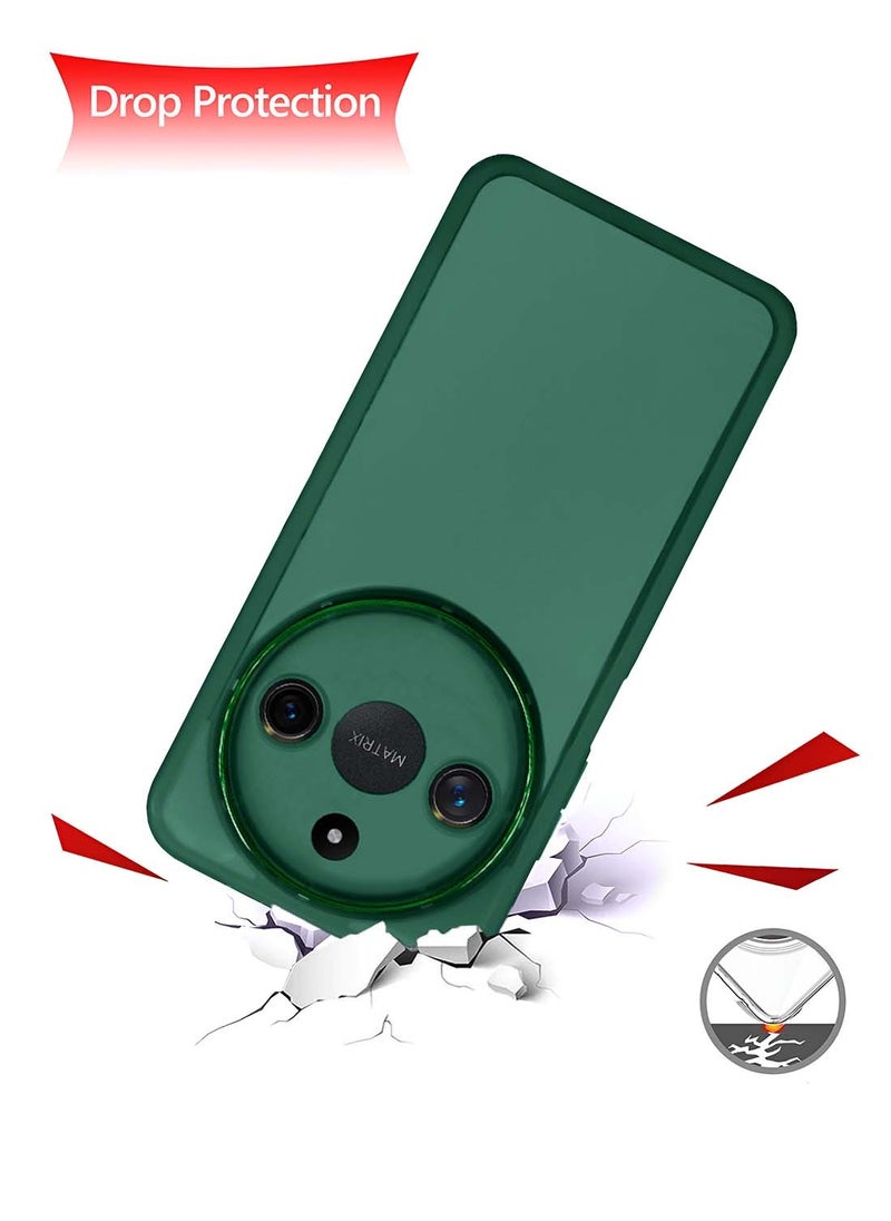 Wtech Honor X9c Smart 5G 2024 Soft Transparent TPU Silicone Ultra Thin Phone Stylish Electroplated Camera Border Back Case Cover - Dark Green  - Image 2