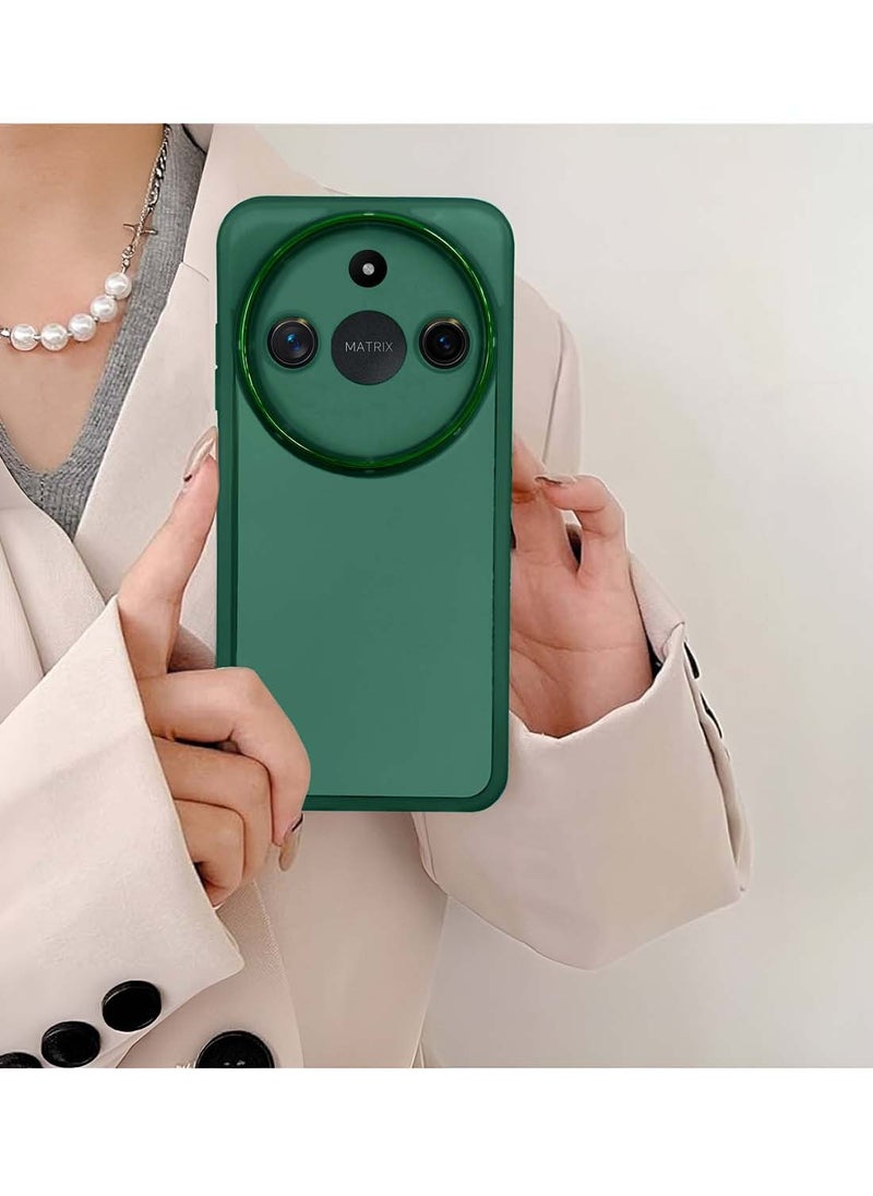 Wtech Honor X9c Smart 5G 2024 Soft Transparent TPU Silicone Ultra Thin Phone Stylish Electroplated Camera Border Back Case Cover - Dark Green  - Image 4