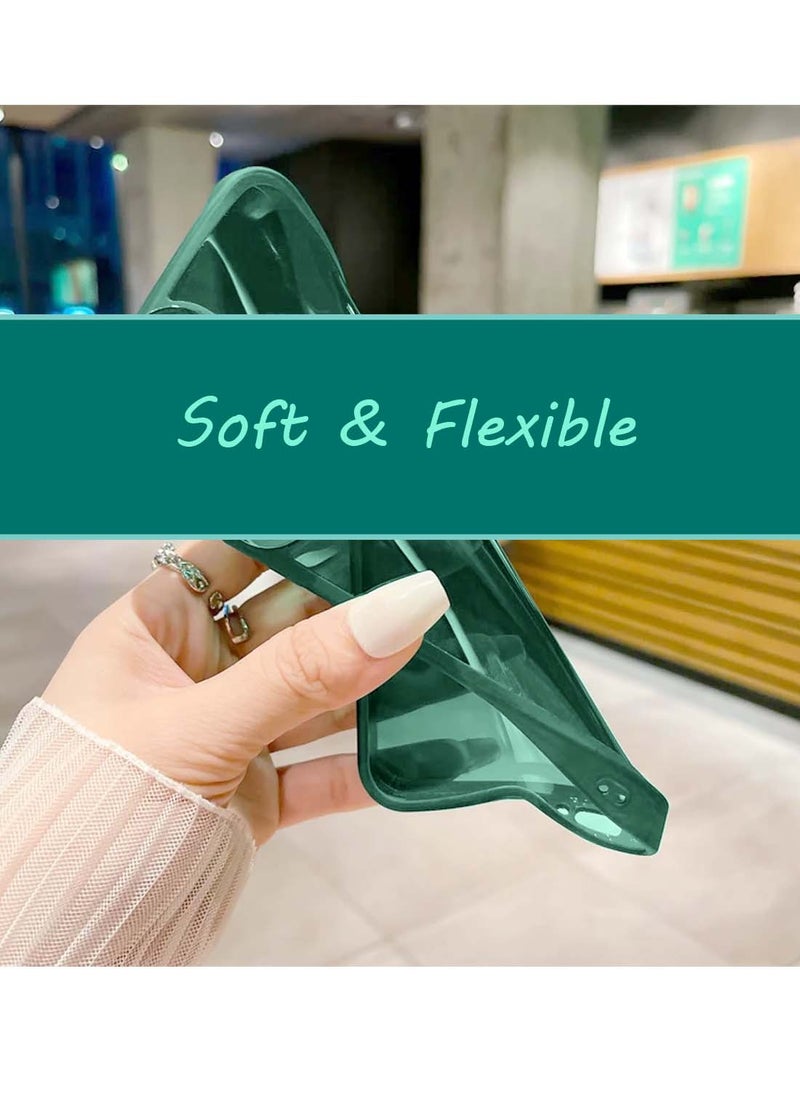 Honor X9c Smart 5G 2024 Soft Transparent TPU Silicone Ultra Thin Phone Stylish Electroplated Camera Border Back Case Cover - Dark Green