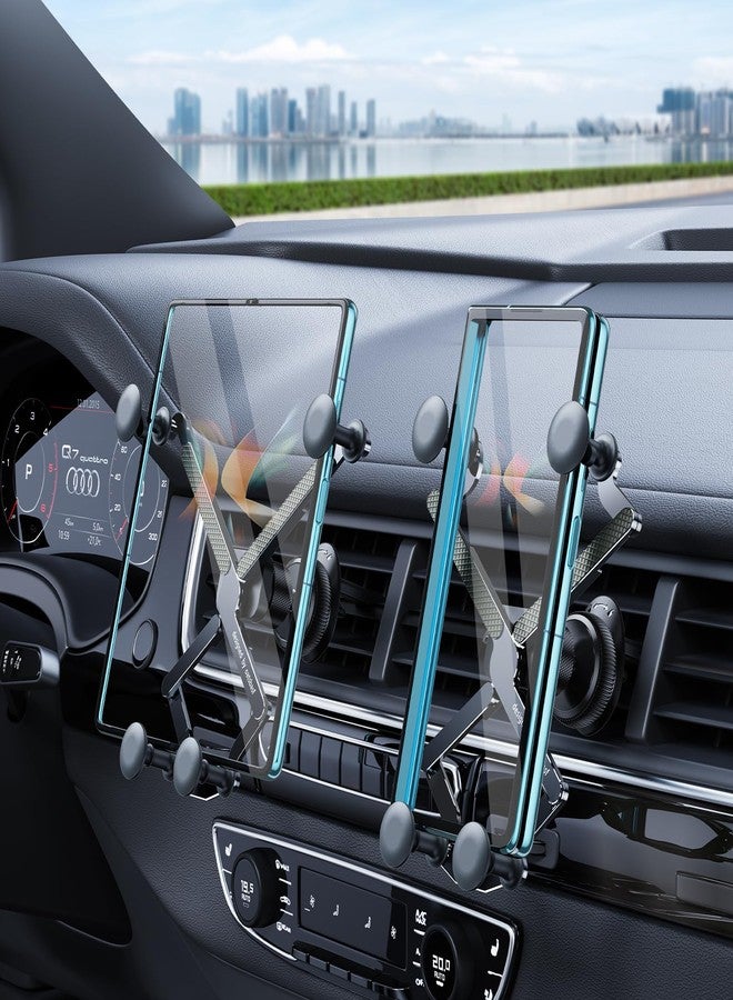 OATSBASF Gravity Car Phone Mount, Invisible Air Vent Mount for iPhone 16/15/14, Samsung Z Fold 7/6/5, Google Pixel 9/8 Pro Fold, Samsung S25 Ultra/S24 & All Phones, Fits Unfolded Foldable Phones (X06) - Image 1