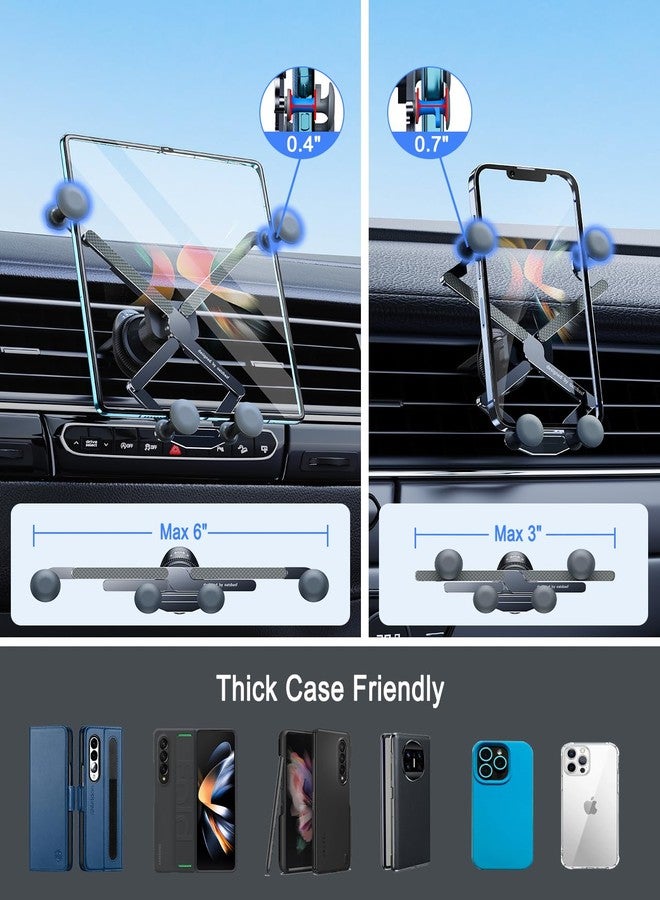 OATSBASF Gravity Car Phone Mount, Invisible Air Vent Mount for iPhone 16/15/14, Samsung Z Fold 7/6/5, Google Pixel 9/8 Pro Fold, Samsung S25 Ultra/S24 & All Phones, Fits Unfolded Foldable Phones (X06) - Image 3