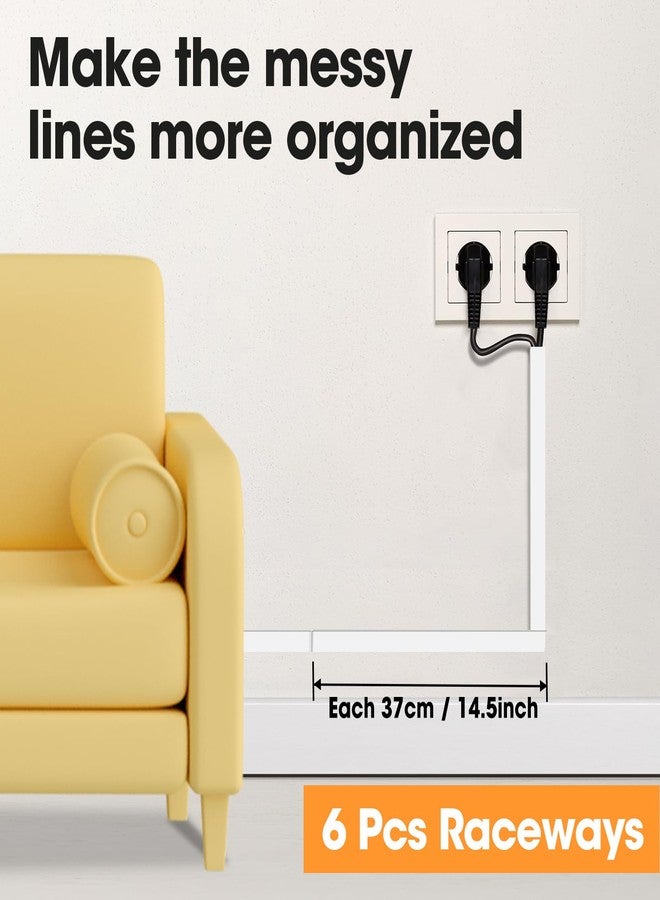YesBes 87in Cord Hider Kit, Cord Covers for Wires on Wall, Paintable Cable Raceway, Cord Hider for Wall Mount tv, tv Cable Hider Wall kit, Wire Covers for Cords, 6X L14.5in X W0.96in X H0.57in - Image 4