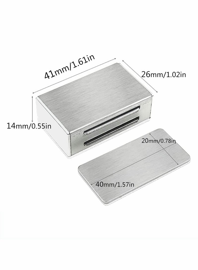 KASTWAVE Magnetic Door Catch, Strong Drawer Magnetic Latches Kitchen Cabinet Magnets, Cabinet Door Magnet Latch Stainless Steel Kitchen Magnetic Latch for Cupboard, Drawer (4 Pack) - Image 1
