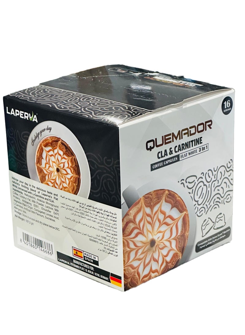 Laperva CLA Carnitine Coffee Capsules, 16 Count – Flat White Flavor, Premium Arabica Blend with Energy Support - Image 3