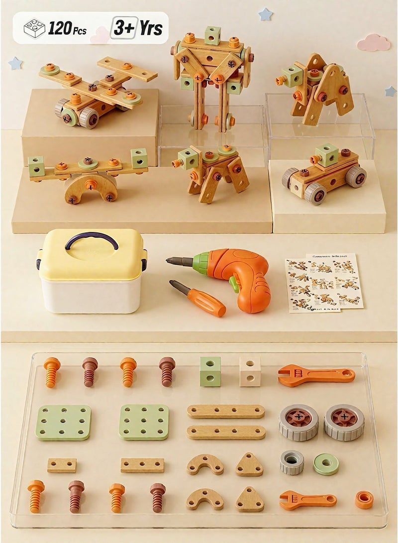 Toy Educational Learning Kids Building Blocks Set, 158pcs STEM DIY Construction Playset for Boys Girls - Image 1