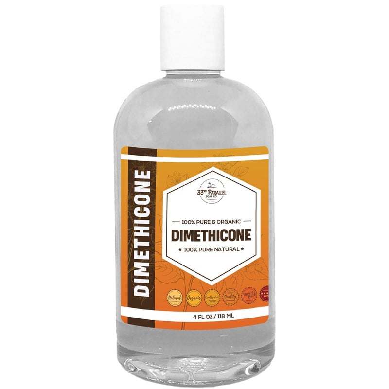 33RD PARALLEL SOAP CO. 33rd Parallel  DIMETHICONE Oil 4 oz 100 Pure Cosmetic Grade  Widely Used in Moisturizers Lotions Primers Foundations Hair Products Sunscreen Wound Care  4 Ounces 