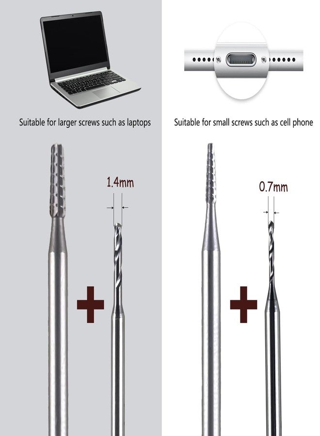 NEWBILITY Damaged Screw Removal for Cell Phone, Broken Screw Extractor Set,4 Tungsten Steel Drill Bits(2.35mm) for Removing Stripped & Damaged Screws from Cell Phone, Laptops, Electronics, DIY Repair Tool Kit - Image 5