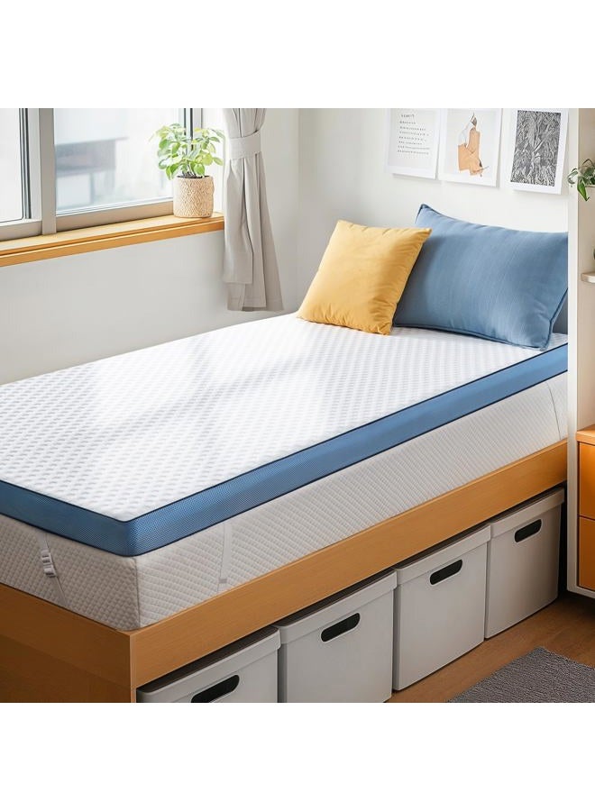 PERLECARE 3 Inch Firm Mattress Topper Twin Size, Cooling Gel-Infused & Bamboo Charcoal Memory Foam Bed Topper for Pain Relief, High-Density Mattress Pad with Removable Cover, CertiPUR-US Certified - Image 1
