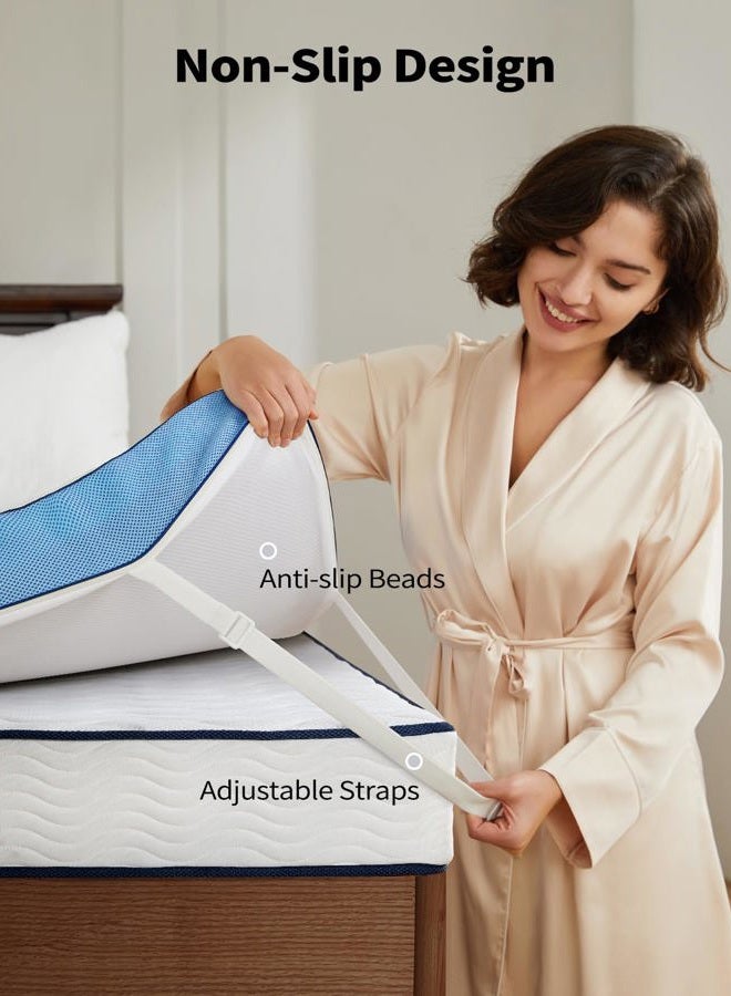 PERLECARE 3 Inch Firm Mattress Topper Twin Size, Cooling Gel-Infused & Bamboo Charcoal Memory Foam Bed Topper for Pain Relief, High-Density Mattress Pad with Removable Cover, CertiPUR-US Certified - Image 5