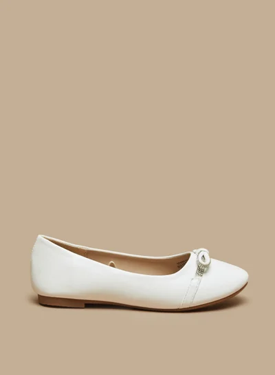 Flora Bella By Shoexpress Girls Embellished Ballerina Shoes With Bow Accent By Shoexpress