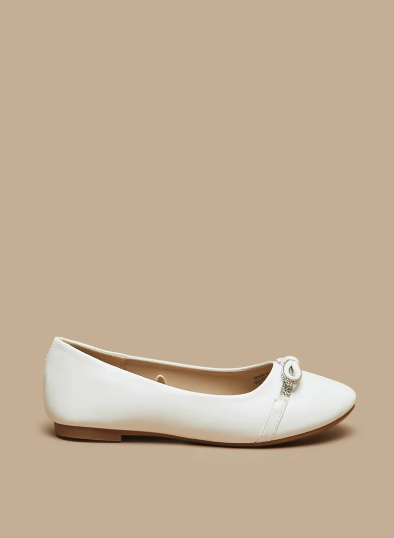 Flora Bella By Shoexpress Girls Embellished Ballerina Shoes With Bow Accent By Shoexpress