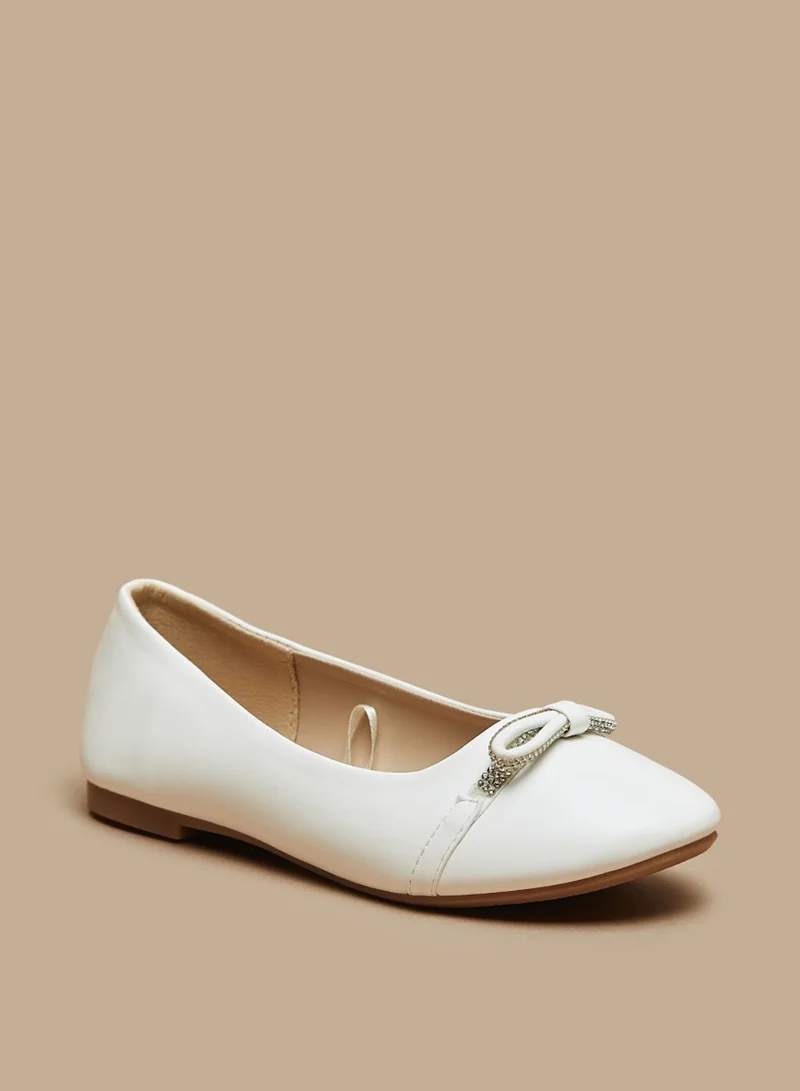 Flora Bella By Shoexpress Girls Embellished Ballerina Shoes With Bow Accent By Shoexpress