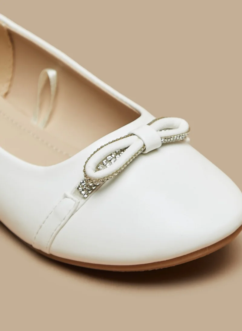 Flora Bella By Shoexpress Girls Embellished Ballerina Shoes With Bow Accent By Shoexpress