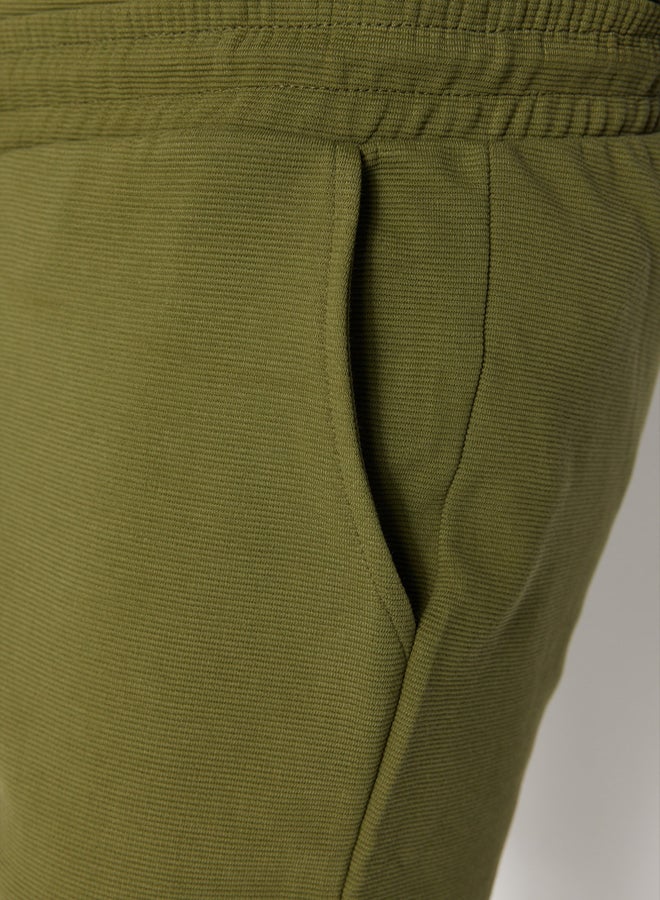 trendyol Premium Khaki Regular 100% Cotton Label Detailed Texture Shorts & Bermudas - Image 2