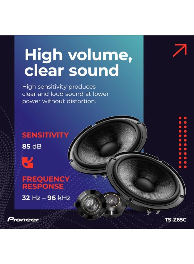 بايونير نظام مكبرات صوت TS-Z65C ثنائي الاتجاه، بقوة 330 واط، بطول 17 سم - Image 5