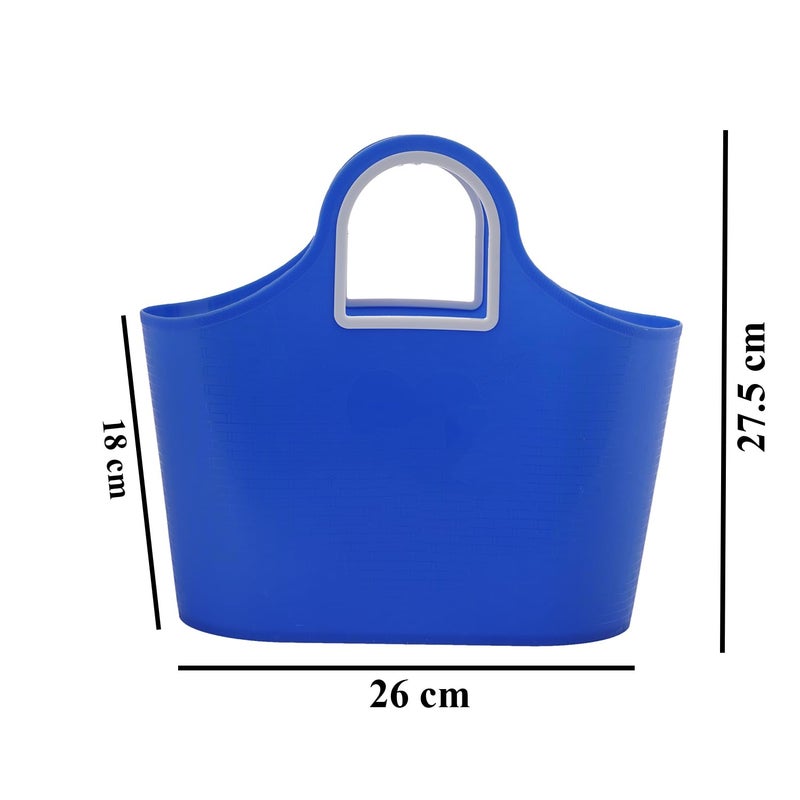SGNS Rectangular Sturdy Multipurpose Use Basket - Top Handle Plastic Basket For Shopping, Storage Plastic Lunch Bag For Kids (Purple) - Image 5
