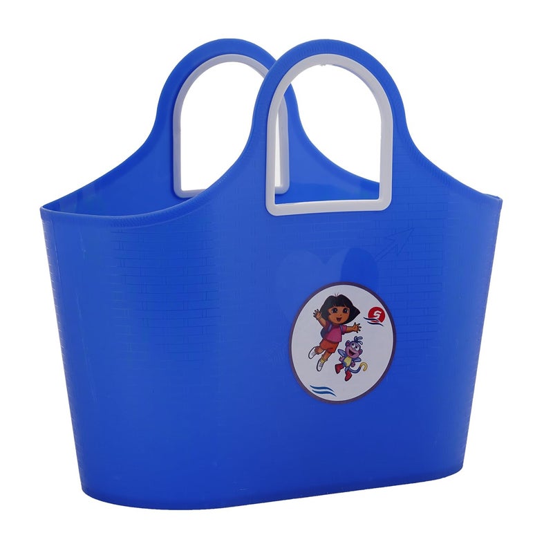 SGNS Rectangular Sturdy Multipurpose Use Basket - Top Handle Plastic Basket For Shopping, Storage Plastic Lunch Bag For Kids (Purple) - Image 2