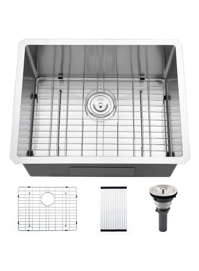 VASOYO Stainless Steel Undermount Laundry Room Sink-VASOYO 24x19x13 Undermount Laundry Sink Stainless Steel 16 Gauge Single Bowl Deep Under Mount Kitchen Utility Sinks Outdoor Basin - Image 1