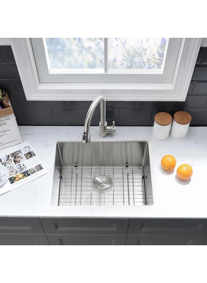 VASOYO Stainless Steel Undermount Laundry Room Sink-VASOYO 24x19x13 Undermount Laundry Sink Stainless Steel 16 Gauge Single Bowl Deep Under Mount Kitchen Utility Sinks Outdoor Basin - Image 3