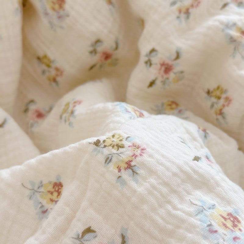BuLuTu Muslin Nursery Blanket for Toddlers Girls Boys Baby Quilt Soft Cotton Toddler Blanket Crib Quilt for All Seasons, Lightweight Breathable, Washable, Azalea Pattern, 47x59 Inches - Image 5