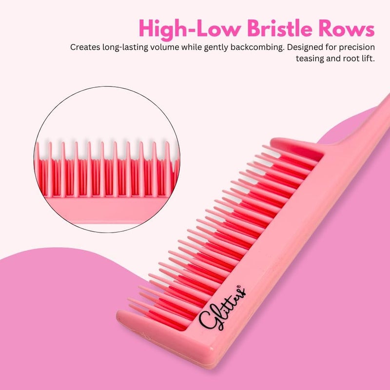 Glitters Professional Hair Brush Set - 3-Piece Detangling Collection in Pink - Image 3