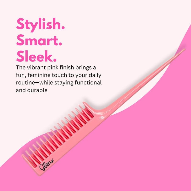 Glitters Professional Hair Brush Set - 3-Piece Detangling Collection in Pink - Image 4