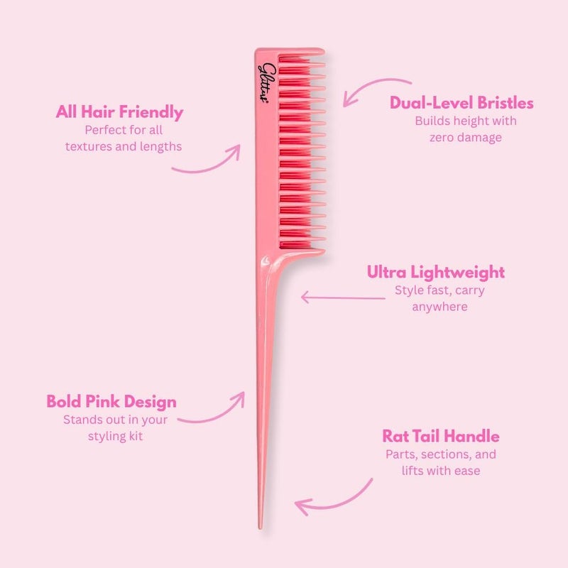 Glitters Professional Hair Brush Set - 3-Piece Detangling Collection in Pink - Image 2