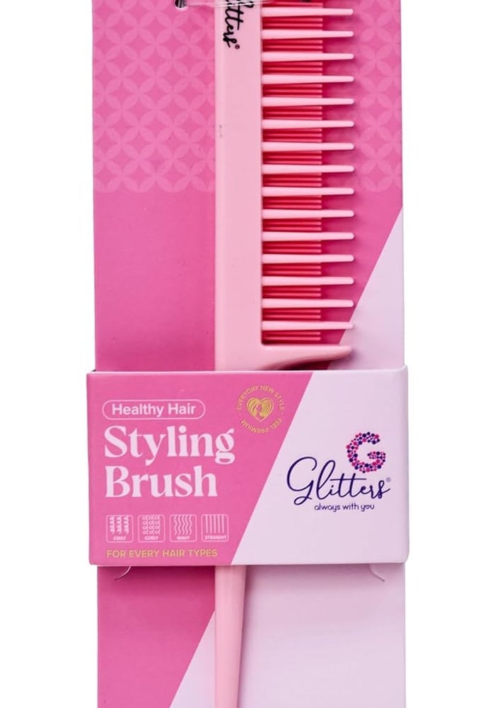 Glitters Professional Hair Brush Set - 3-Piece Detangling Collection in Pink - Image 1