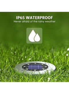 AIWANTO 12 Pack Solar Panel Ground Lights 8 LED Solar Garden Lights Outdoors Disk Lights  - Image 4