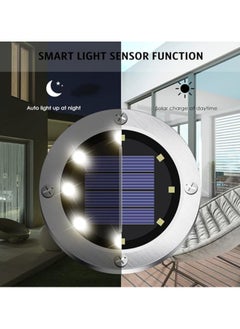 AIWANTO 12 Pack Solar Panel Ground Lights 8 LED Solar Garden Lights Outdoors Disk Lights  - Image 5