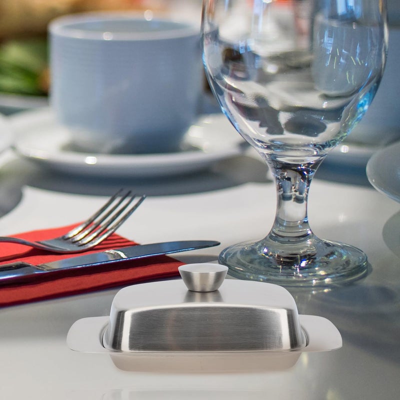 Stainless Steel Butter Box With Lid Container For Bread Dessert Kitchen Tableware - Image 4