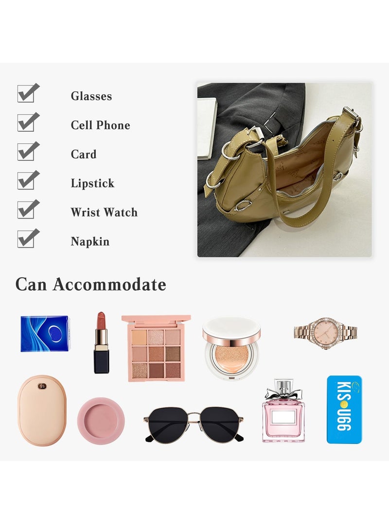 Excefore حقيبة كتف هلالية للنساء، حقيبة كتف، حقيبة دمبل، حقيبة يد عتيقة من التسعينات، حقيبة تحت الذراع، حقيبة توت صغيرة هلالية للأولاد والسيدات - Image 4