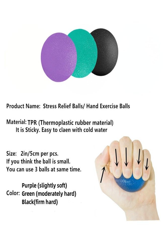 FMELAH 3 Resistance Levels Stress Balls for Adults, Squeeze Balls for Physical Therapy, Hand Grip Strength Trainer, Hand Strengthening Devices, Hand Exercise Balls, Wrist Forearm Finger Exerciser - Image 2