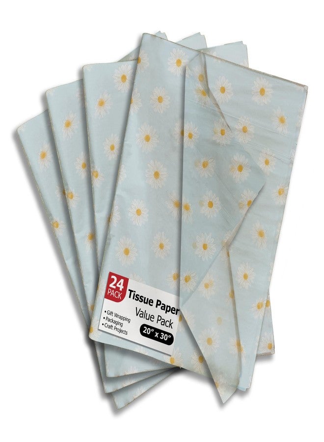 Pro Supply Global Daisies Printed Tissue Paper - Decorative Tissue for Decoupage - Spring Tissue Paper | 24 Sheets 20" x 30" - Image 1