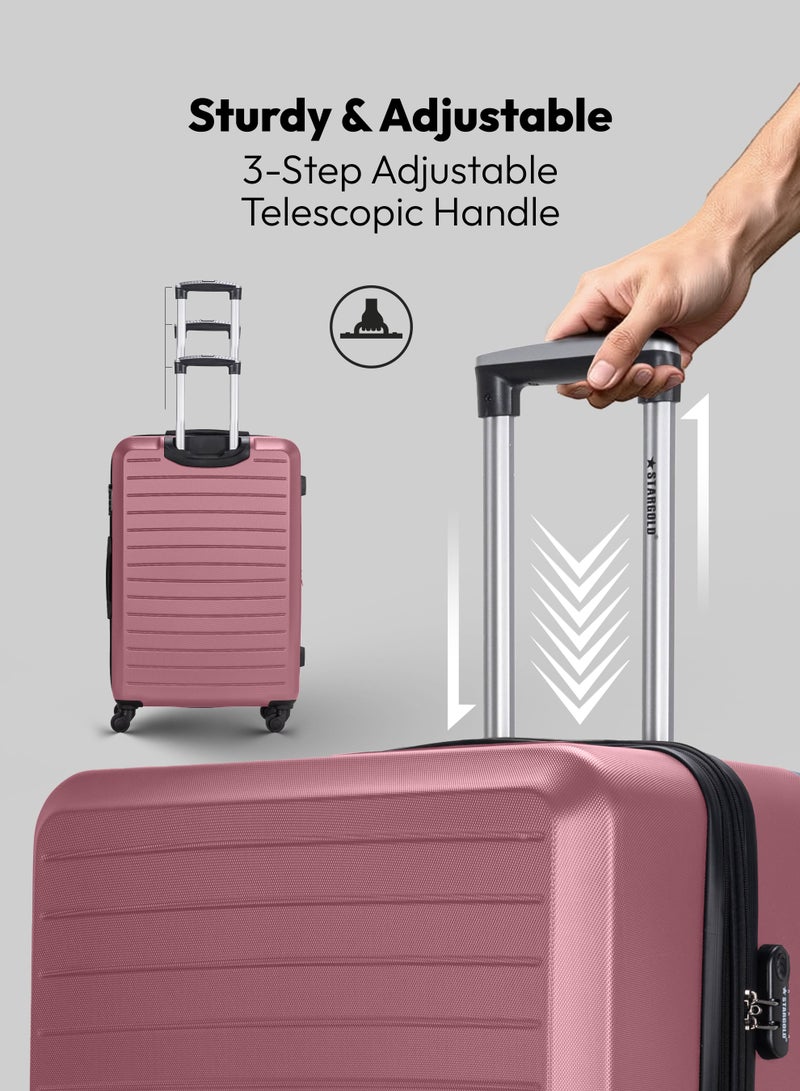 ستارجولد مجموعة حقائب سفر من 4 قطع (20/24/28/32 بوصة) - حقائب سفر صلبة من مادة ABS بسحاب قابل للتمدد، وعجلات دوارة 360 درجة، وقفل رقمي - حقيبة سفر خفيفة الوزن بعجلات - Image 5