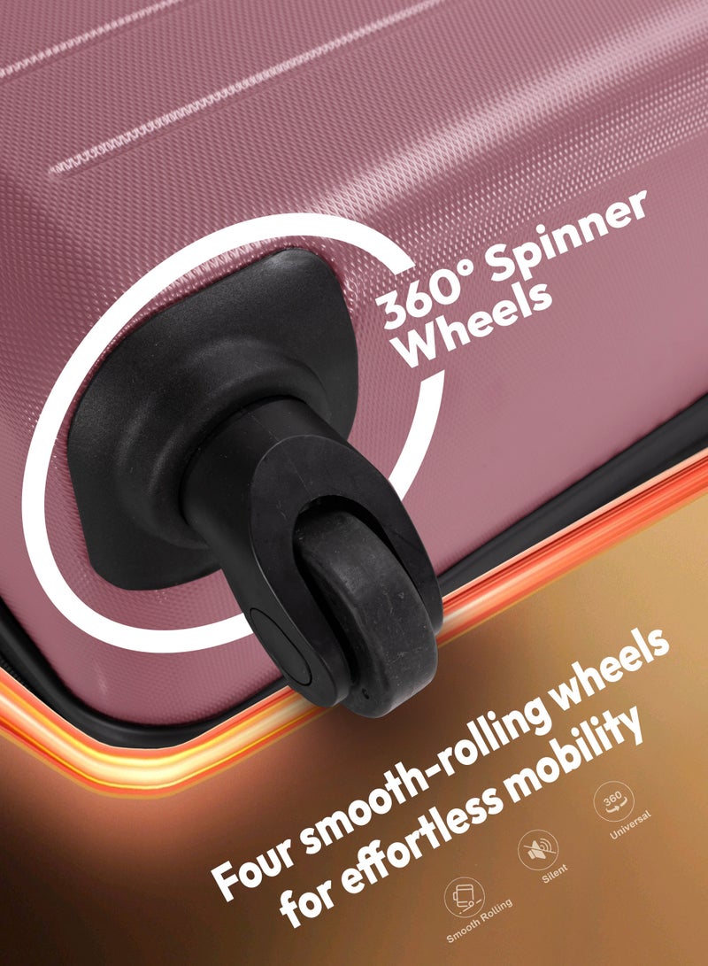 ستارجولد مجموعة حقائب سفر من 4 قطع (20/24/28/32 بوصة) - حقائب سفر صلبة من مادة ABS بسحاب قابل للتمدد، وعجلات دوارة 360 درجة، وقفل رقمي - حقيبة سفر خفيفة الوزن بعجلات - Image 3