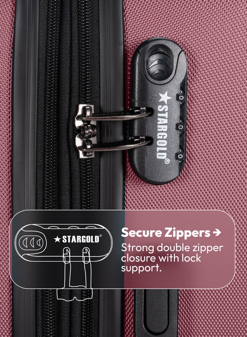 ستارجولد مجموعة حقائب سفر من 4 قطع (20/24/28/32 بوصة) - حقائب سفر صلبة من مادة ABS بسحاب قابل للتمدد، وعجلات دوارة 360 درجة، وقفل رقمي - حقيبة سفر خفيفة الوزن بعجلات - Image 4